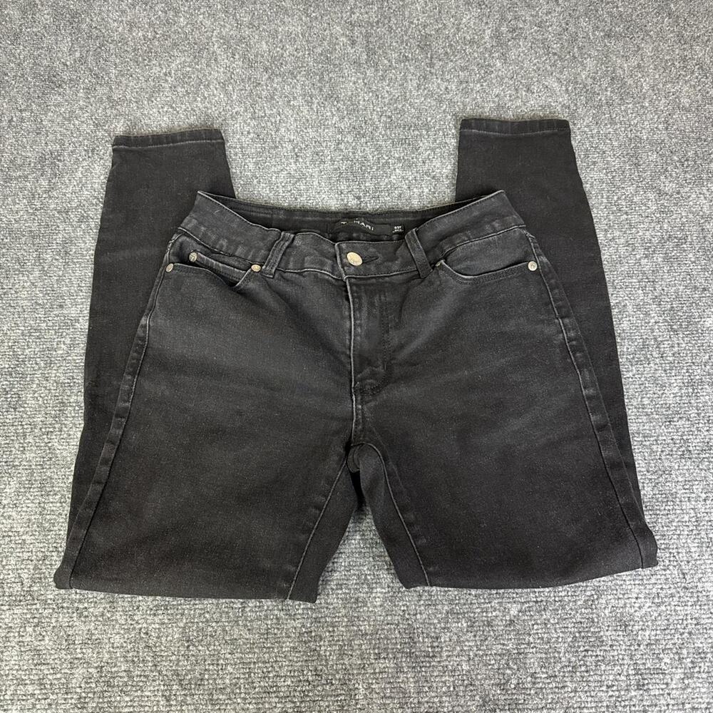 black mid rise skinny jeans